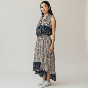 Misa Los Angeles Maddie Midi Dress French Floral Paisley Sleeveless Size Medium
